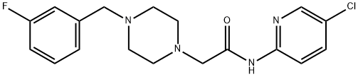 N-(5-chloropyridin-2-yl)-2-[4-[(3-fluorophenyl)methyl]piperazin-1-yl]acetamide 结构式