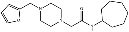 N-cycloheptyl-2-[4-(furan-2-ylmethyl)piperazin-1-yl]acetamide 结构式