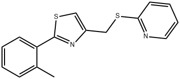 2-(2-methylphenyl)-4-(pyridin-2-ylsulfanylmethyl)-1,3-thiazole 结构式