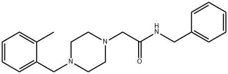 N-benzyl-2-[4-[(2-methylphenyl)methyl]piperazin-1-yl]acetamide 结构式