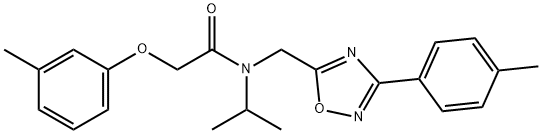 2-(3-methylphenoxy)-N-[[3-(4-methylphenyl)-1,2,4-oxadiazol-5-yl]methyl]-N-propan-2-ylacetamide 结构式