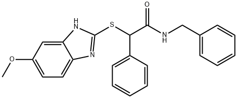 N-benzyl-2-[(6-methoxy-1H-benzimidazol-2-yl)sulfanyl]-2-phenylacetamide 结构式
