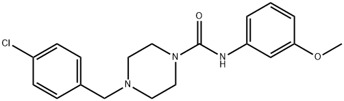 4-[(4-chlorophenyl)methyl]-N-(3-methoxyphenyl)piperazine-1-carboxamide 结构式