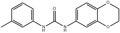 1-(2,3-dihydro-1,4-benzodioxin-6-yl)-3-(3-methylphenyl)urea 结构式