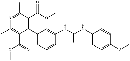 dimethyl 4-[3-[(4-methoxyphenyl)carbamoylamino]phenyl]-2,6-dimethylpyridine-3,5-dicarboxylate 结构式