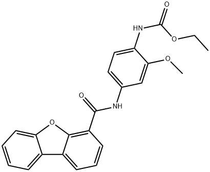 ethyl N-[4-(dibenzofuran-4-carbonylamino)-2-methoxyphenyl]carbamate 结构式