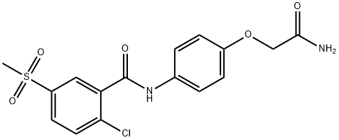 N-[4-(2-amino-2-oxoethoxy)phenyl]-2-chloro-5-methylsulfonylbenzamide 结构式