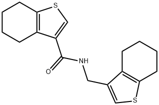 N-(4,5,6,7-tetrahydro-1-benzothiophen-3-ylmethyl)-4,5,6,7-tetrahydro-1-benzothiophene-3-carboxamide 结构式