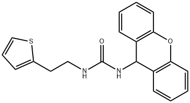 1-(2-thiophen-2-ylethyl)-3-(9H-xanthen-9-yl)urea 结构式