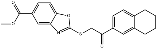 methyl 2-[2-oxo-2-(5,6,7,8-tetrahydronaphthalen-2-yl)ethyl]sulfanyl-1,3-benzoxazole-5-carboxylate 结构式