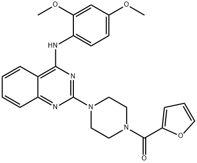 [4-[4-(2,4-dimethoxyanilino)quinazolin-2-yl]piperazin-1-yl]-(furan-2-yl)methanone 结构式