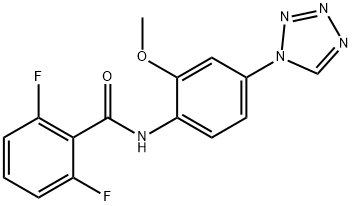 2,6-difluoro-N-[2-methoxy-4-(tetrazol-1-yl)phenyl]benzamide 结构式