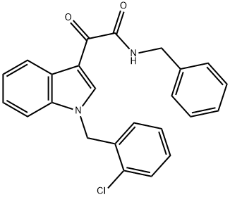 N-benzyl-2-[1-[(2-chlorophenyl)methyl]indol-3-yl]-2-oxoacetamide 结构式