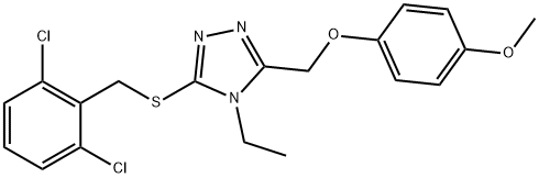 3-[(2,6-dichlorophenyl)methylsulfanyl]-4-ethyl-5-[(4-methoxyphenoxy)methyl]-1,2,4-triazole 结构式