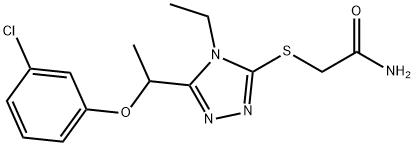 2-[[5-[1-(3-chlorophenoxy)ethyl]-4-ethyl-1,2,4-triazol-3-yl]sulfanyl]acetamide 结构式