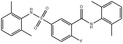 N-(2,6-dimethylphenyl)-5-[(2,6-dimethylphenyl)sulfamoyl]-2-fluorobenzamide 结构式