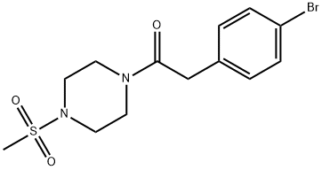 2-(4-bromophenyl)-1-(4-methylsulfonylpiperazin-1-yl)ethanone 结构式