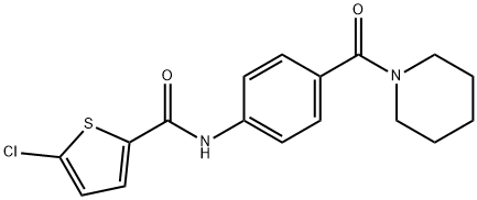 5-chloro-N-[4-(piperidine-1-carbonyl)phenyl]thiophene-2-carboxamide 结构式