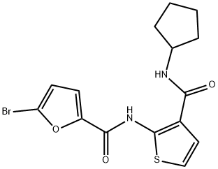 5-bromo-N-[3-(cyclopentylcarbamoyl)thiophen-2-yl]furan-2-carboxamide 结构式