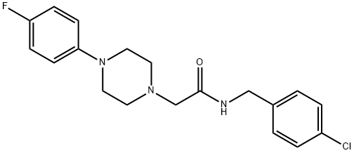 N-[(4-chlorophenyl)methyl]-2-[4-(4-fluorophenyl)piperazin-1-yl]acetamide 结构式