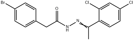 2-(4-bromophenyl)-N-[(E)-1-(2,4-dichlorophenyl)ethylideneamino]acetamide 结构式