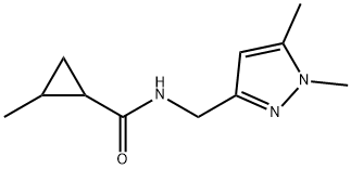 N-[(1,5-dimethylpyrazol-3-yl)methyl]-2-methylcyclopropane-1-carboxamide 结构式