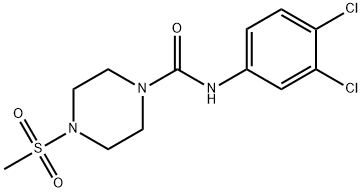 N-(3,4-dichlorophenyl)-4-methylsulfonylpiperazine-1-carboxamide 结构式