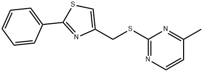 4-[(4-methylpyrimidin-2-yl)sulfanylmethyl]-2-phenyl-1,3-thiazole 结构式