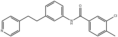 3-chloro-4-methyl-N-[3-(2-pyridin-4-ylethyl)phenyl]benzamide 结构式