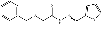 2-benzylsulfanyl-N-[(E)-1-thiophen-2-ylethylideneamino]acetamide 结构式