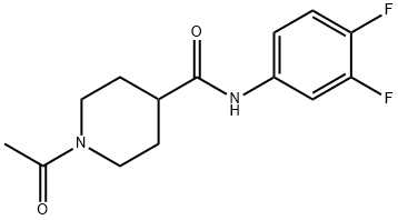 1-acetyl-N-(3,4-difluorophenyl)piperidine-4-carboxamide 结构式
