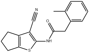 N-(3-cyano-5,6-dihydro-4H-cyclopenta[b]thiophen-2-yl)-2-(2-methylphenyl)acetamide 结构式