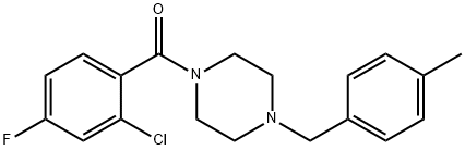 (2-chloro-4-fluorophenyl)-[4-[(4-methylphenyl)methyl]piperazin-1-yl]methanone 结构式