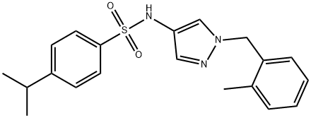 N-[1-[(2-methylphenyl)methyl]pyrazol-4-yl]-4-propan-2-ylbenzenesulfonamide 结构式