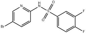 N-(5-bromopyridin-2-yl)-3,4-difluorobenzenesulfonamide 结构式