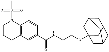 N-[2-(1-adamantyloxy)ethyl]-1-methylsulfonyl-3,4-dihydro-2H-quinoline-6-carboxamide 结构式