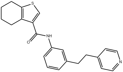 N-[3-(2-pyridin-4-ylethyl)phenyl]-4,5,6,7-tetrahydro-1-benzothiophene-3-carboxamide 结构式