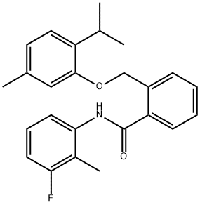 N-(3-fluoro-2-methylphenyl)-2-[(5-methyl-2-propan-2-ylphenoxy)methyl]benzamide 结构式