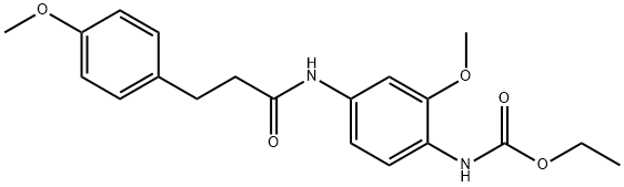 ethyl N-[2-methoxy-4-[3-(4-methoxyphenyl)propanoylamino]phenyl]carbamate 结构式