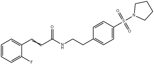 (E)-3-(2-fluorophenyl)-N-[2-(4-pyrrolidin-1-ylsulfonylphenyl)ethyl]prop-2-enamide 结构式