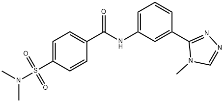 4-(dimethylsulfamoyl)-N-[3-(4-methyl-1,2,4-triazol-3-yl)phenyl]benzamide 结构式