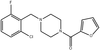 [4-[(2-chloro-6-fluorophenyl)methyl]piperazin-1-yl]-(furan-2-yl)methanone 结构式