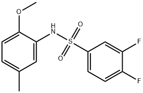 3,4-difluoro-N-(2-methoxy-5-methylphenyl)benzenesulfonamide 结构式