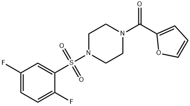 [4-(2,5-difluorophenyl)sulfonylpiperazin-1-yl]-(furan-2-yl)methanone 结构式