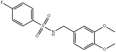 N-[(3,4-dimethoxyphenyl)methyl]-4-fluorobenzenesulfonamide 结构式