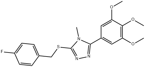 3-[(4-fluorophenyl)methylsulfanyl]-4-methyl-5-(3,4,5-trimethoxyphenyl)-1,2,4-triazole 结构式