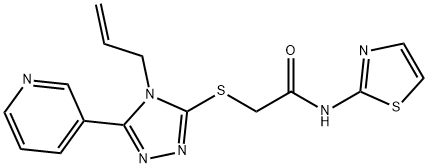2-[(4-prop-2-enyl-5-pyridin-3-yl-1,2,4-triazol-3-yl)sulfanyl]-N-(1,3-thiazol-2-yl)acetamide 结构式