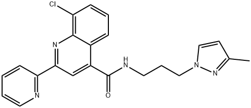 8-chloro-N-[3-(3-methylpyrazol-1-yl)propyl]-2-pyridin-2-ylquinoline-4-carboxamide 结构式