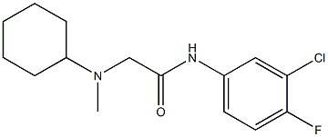 N-(3-chloro-4-fluorophenyl)-2-[cyclohexyl(methyl)amino]acetamide 结构式