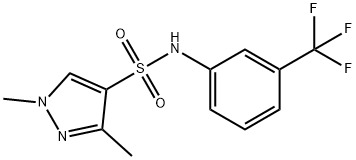 1,3-dimethyl-N-[3-(trifluoromethyl)phenyl]pyrazole-4-sulfonamide 结构式